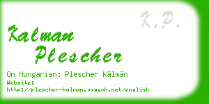 kalman plescher business card